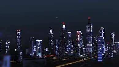 科技科幻赛博城市风圣诞节开场AE模板视频的预览图